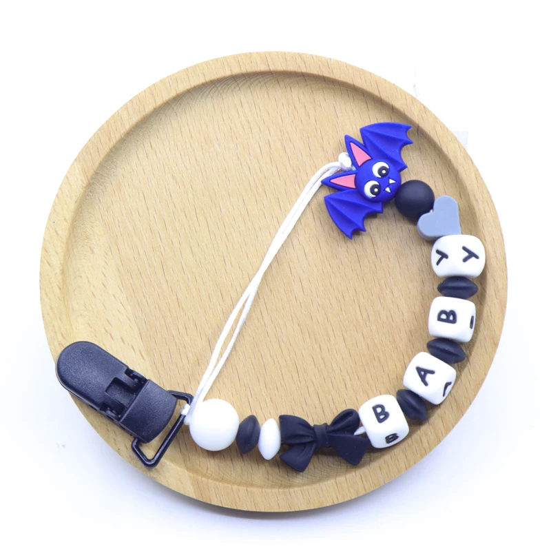 Новинка Хэллоуин персонализированные имя ребенка соски зажим нетоксичный