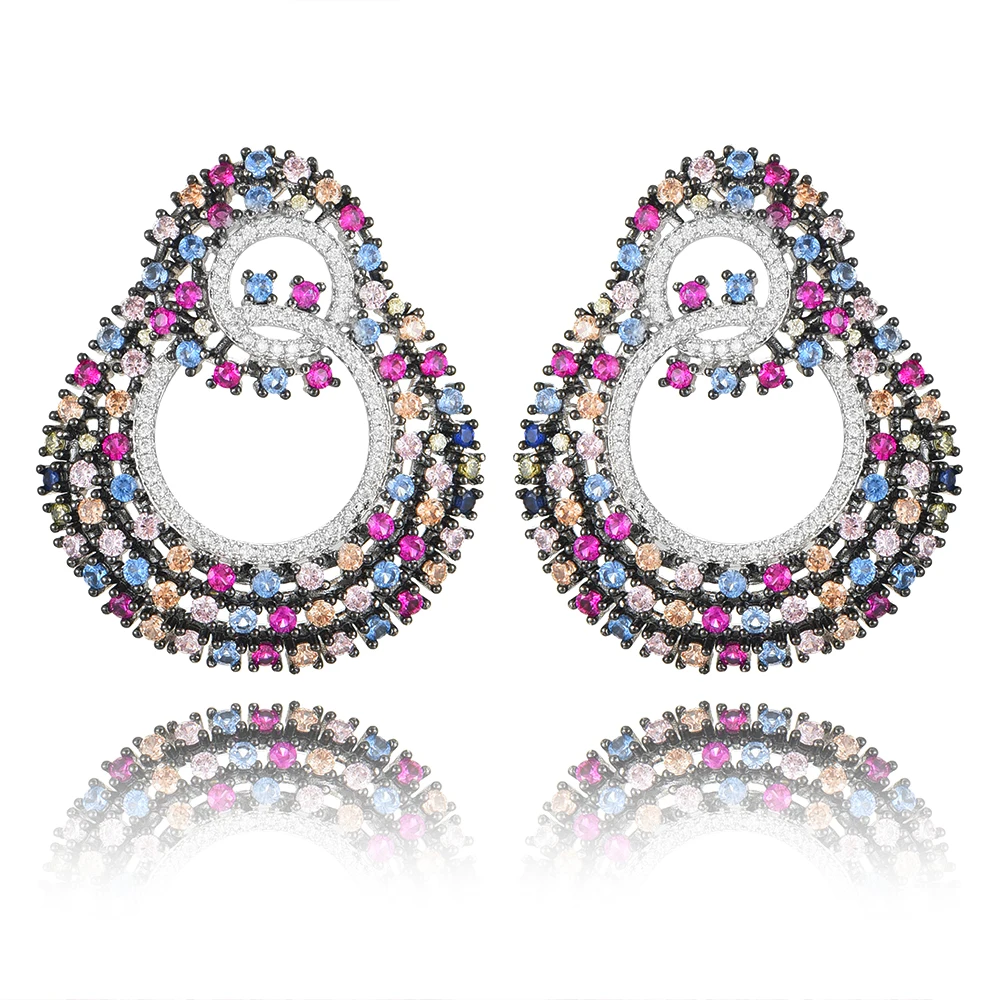 Missvikki Роскошные блестящие капли трендовые длинные серьги с кубическим цирконием