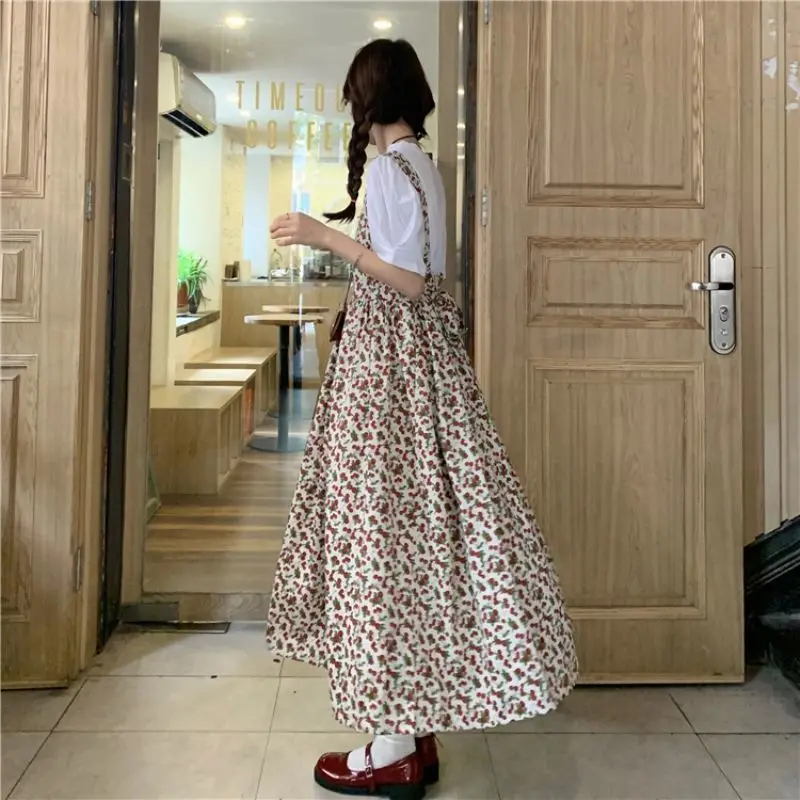 Платье-миди женское без рукавов милое платье-трапеция в стиле ретро с принтом