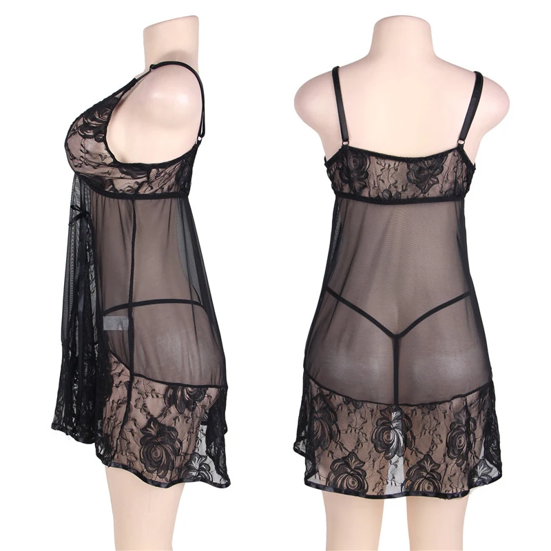 

Oversize Sexy Underwear Fat Girl Lace Seductive Suspender Nightdress New
