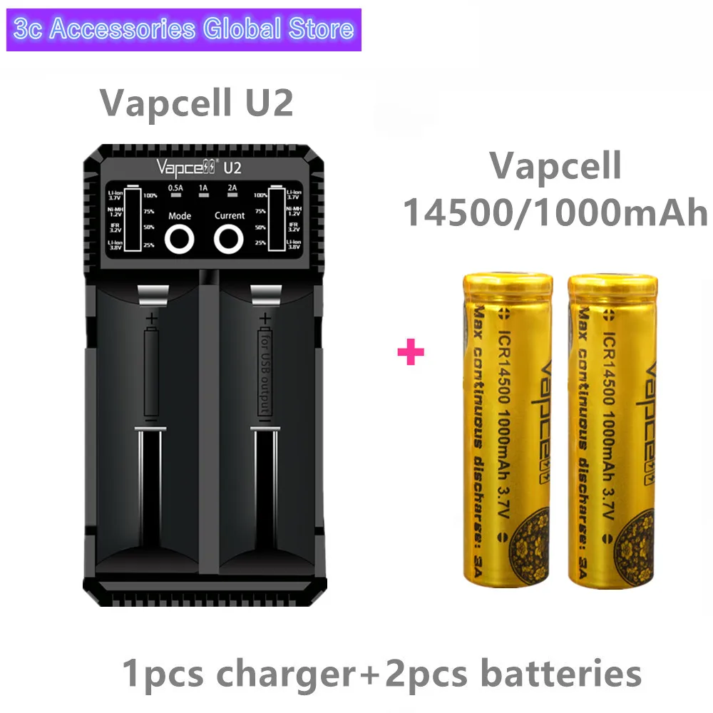 2 шт. аккумуляторные батареи Vapcell 14500 1000 мАч 3 А|Перезаряжаемые батареи| |