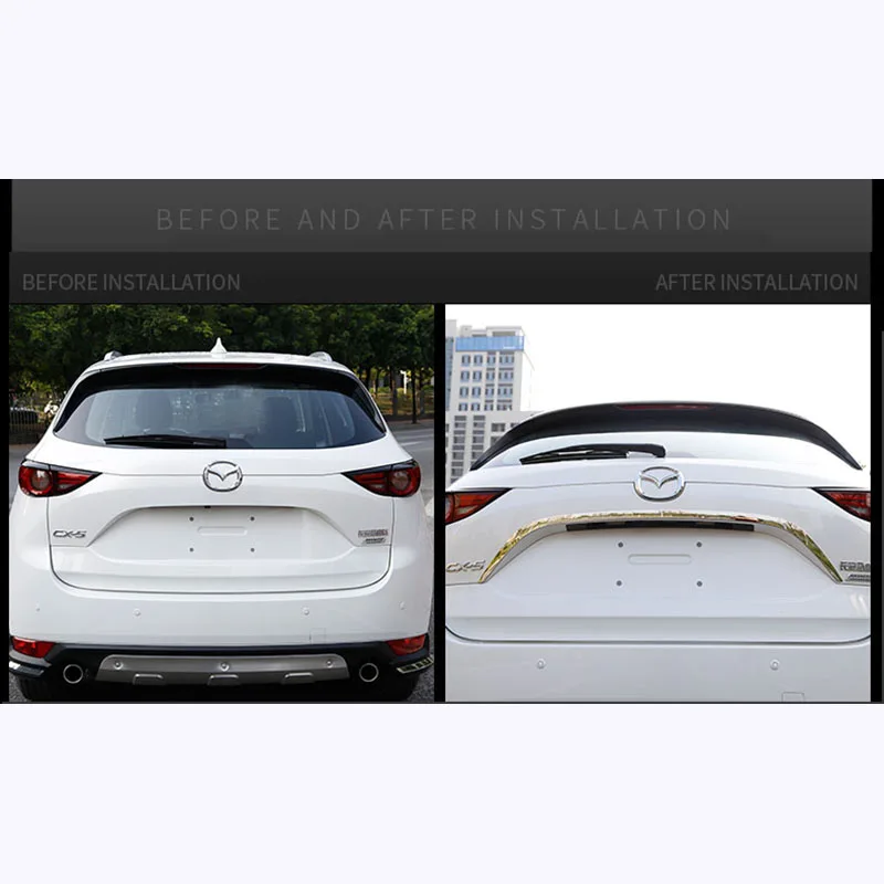 

For Mazda CX-5 CX5 2017 2018 2019 Car Rearguard Trunk Rear Bumper Tail Box Door Trim Stickers Strip Garnish Styling