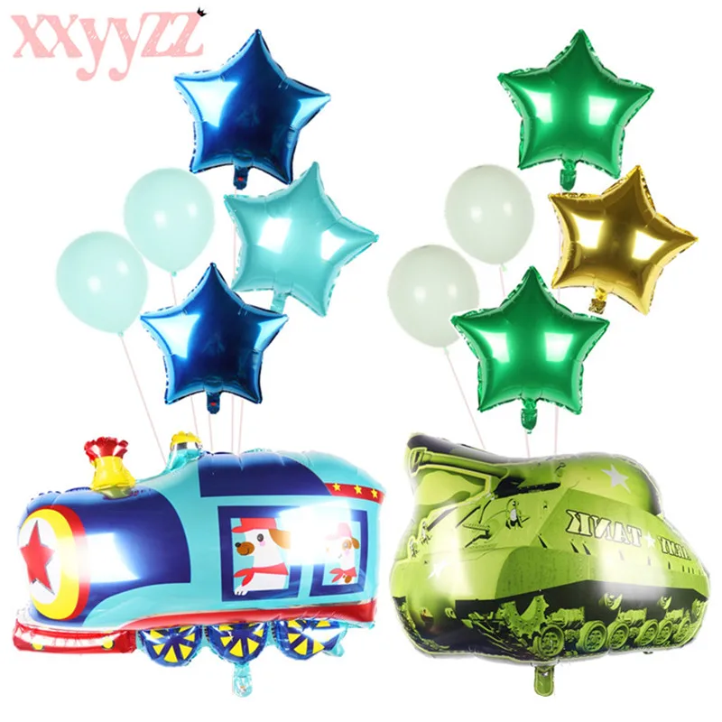 XXYYZZ6pcs мультфильм автомобиль Алюминиевая Фольга Воздушный шар пожарная машина