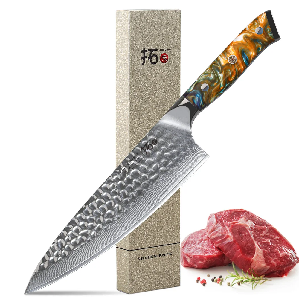 TURWHO 8'' inch Chef Knife Japanese VG10 Damascus High Carbon Stainless Steel Kitchen Cooking Tools |