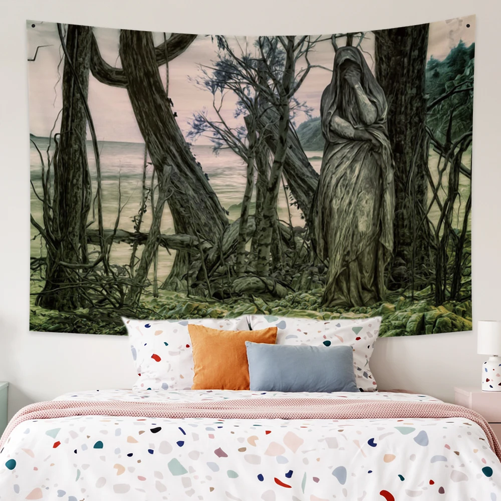 Модный гобелен кассеи сильный Природный дышащий зеленый тематический