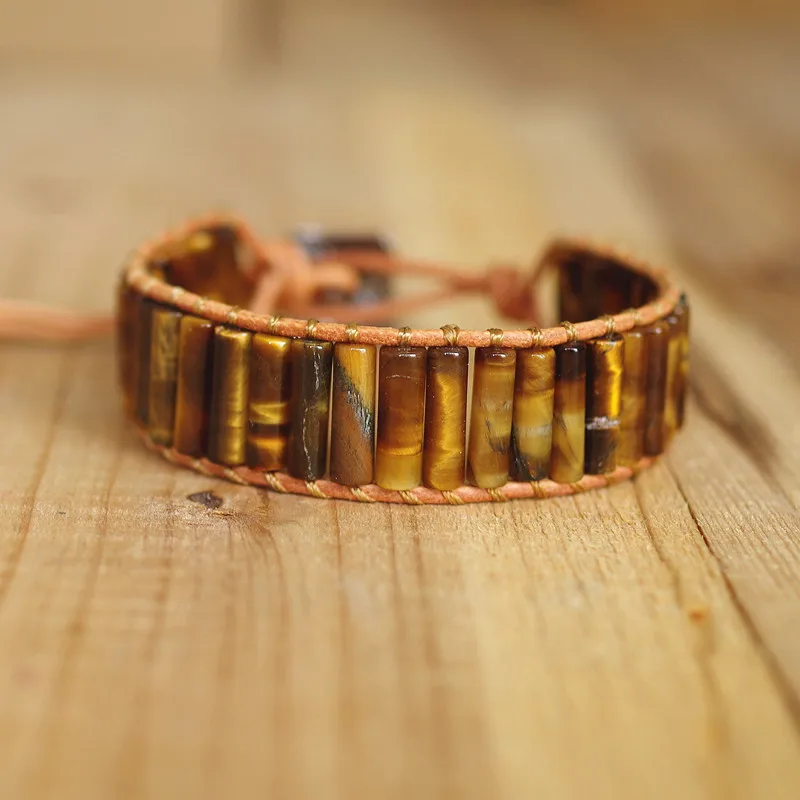 Ювелирные изделия ручной работы натуральный камень тигровый глаз бусины кожаный