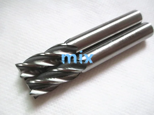 

Fixmee 2pcs New 10*10mm HSS CNC Straight Shank 4 Flute End Mill Milling Cutter Metal Drill Bits Cutting