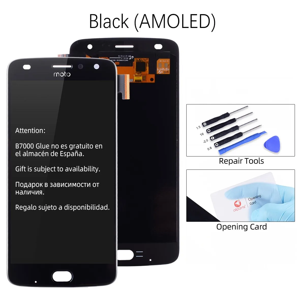 AMOLED Black OLED AMOLED Дисплей для Motorola Moto Z2 Play LCD в сборе с тачскрином 5.5'' черный белый - Цвет: AMOLED Black