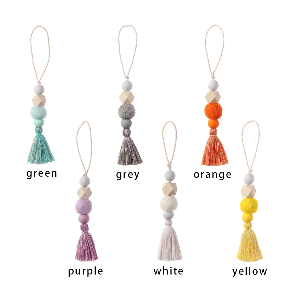 1 шт. натуральные деревянные бусины с кисточкой узорами автомобиля свисающие