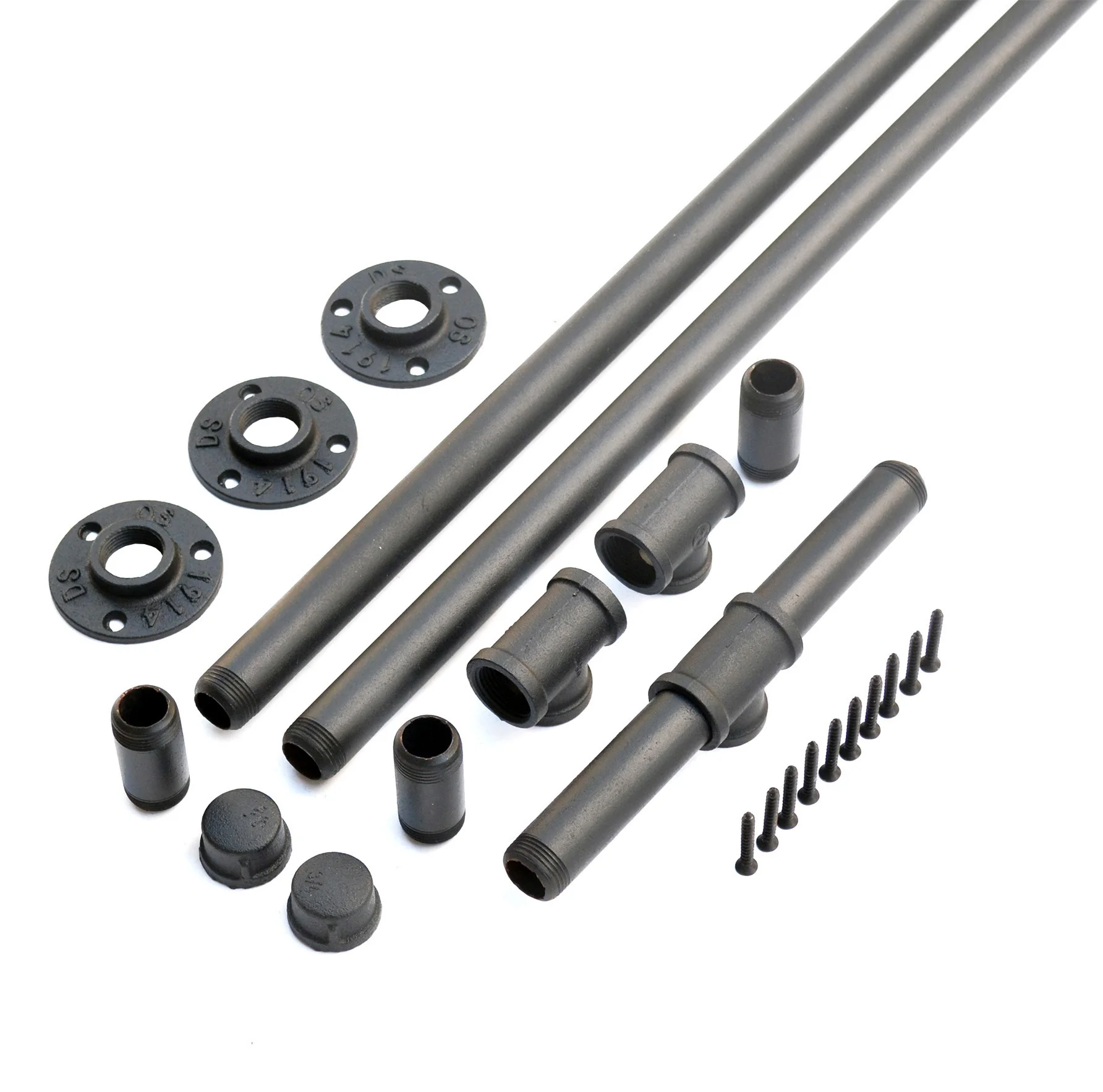 DIYHD промышленный черный железный чердак перила для труб лестницы Сельский прямой