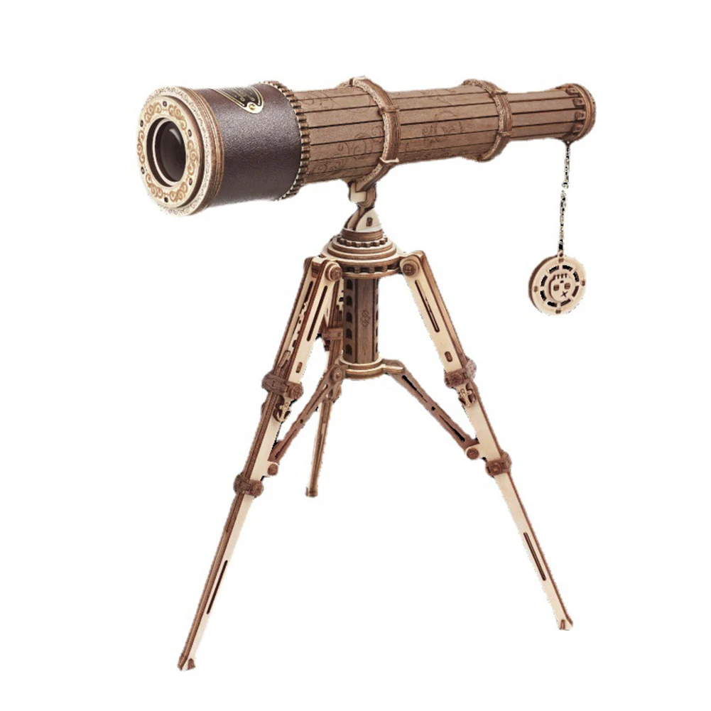 

Monocular Telescope Wooden Handmade Gift 3D Stereo Wooden Assembly Model Kids DIY Crafts Ornaments Jigsaw Puzzle Set 314pcs