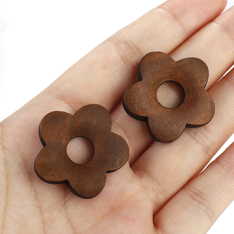 Женские винтажные серьги AENSOA деревянные ручной работы яркие геометрические