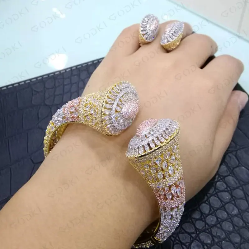 Модные роскошные кольца GODKI в стиле диско шар составные Свадебные с фианитами