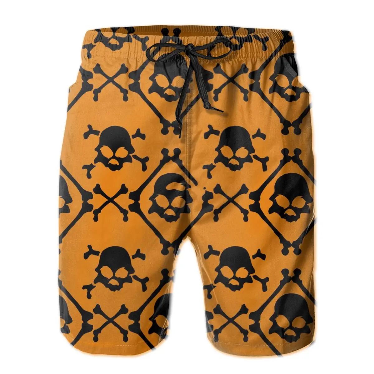 

Men Sweatpants Halloween Black Skull Bones Surfing Beach Board Swim Trunks Sport Quick Dry Mesh Casual Sarcastic Short for Adult
