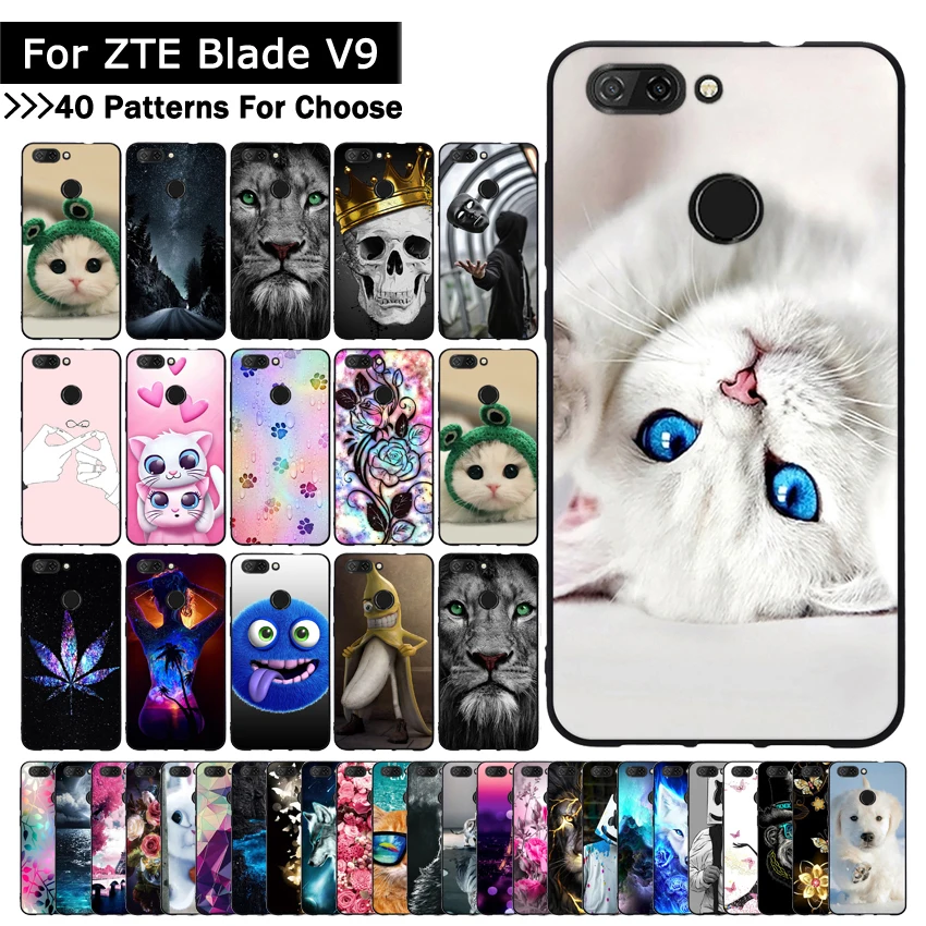 Чехол из ТПУ для ZTE Blade V9 V 9 Animal Cat с рисунком чехол blade v9 5 7 дюймов мягкий