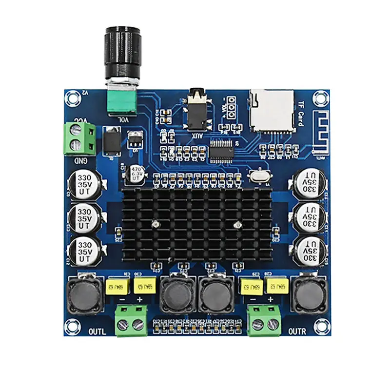 Tda7498 Bluetooth Amplifier Audio Board 2X50W Stereo Digital Power Amplifiers Amp Module Support Tf Card Aux Home Theater | Электроника