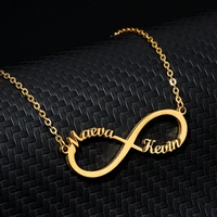 stainless steel custom name necklace women personalized silver color infinity pendant necklace bff jewelry best friend gift