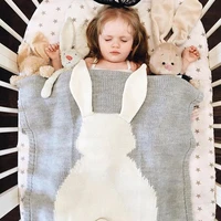 soft baby blankets rabbit ears knitted swaddle wrap for newborn breathable kids receiving blanket quilts baby stroller blanket