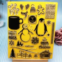 penguin snowman transparent stamp for cutting die scrapbook photo card making craft fun decorative christmas transparent stamp