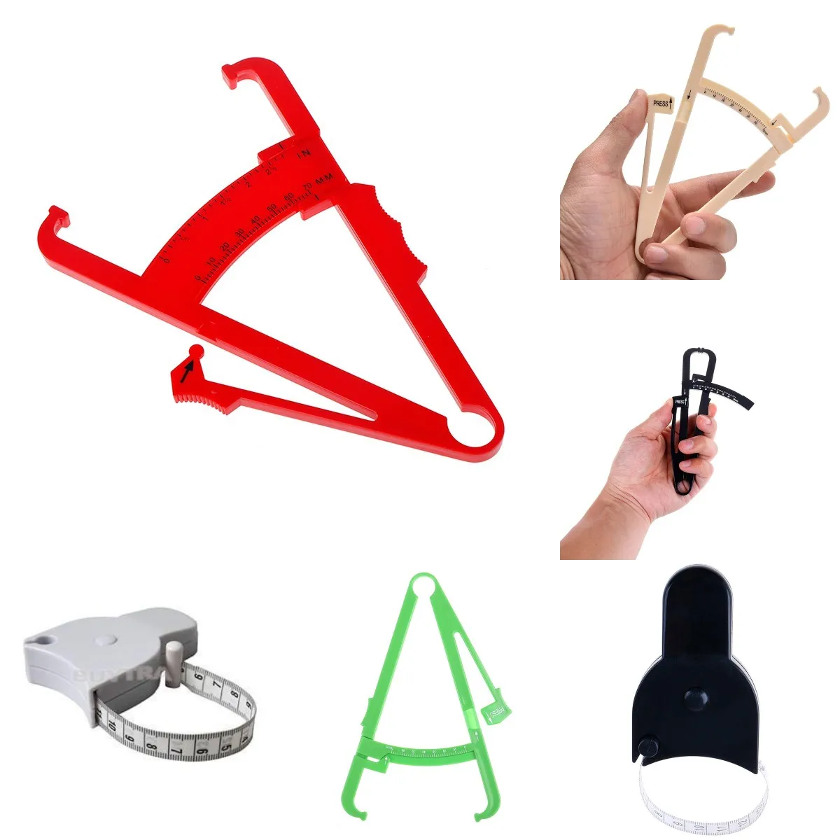 1 шт. Тестер жира для тела анализатор зажим измерения штангенциркуль диаграммы толщиномер фитнеса lder| |