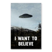 i want to believe the truth is out there ufo flying saucer aliens 12x18 metal tin sign metal posters home
