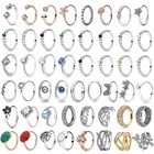 PDB JZ 7 оригинальный бренд 100% 925 пробы Серебряное кольцо со сверкающим логотипом оригинальный дизайн лист ретро мульти-обруч кольцо