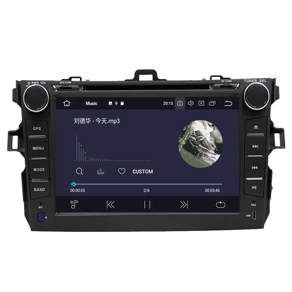 Автомобильный мультимедийный плеер 8 дюймов Android 9 IPS GPS навигация PX5 для Toyota Corolla 2007