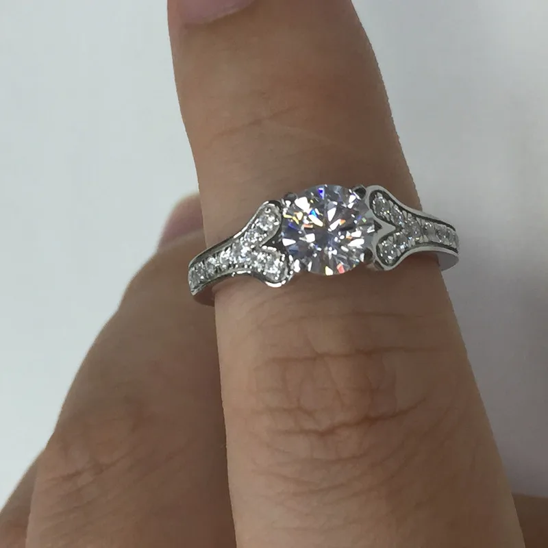 Женское Винтажное кольцо с круглым вырезом обручальное из серебра 925 пробы 1