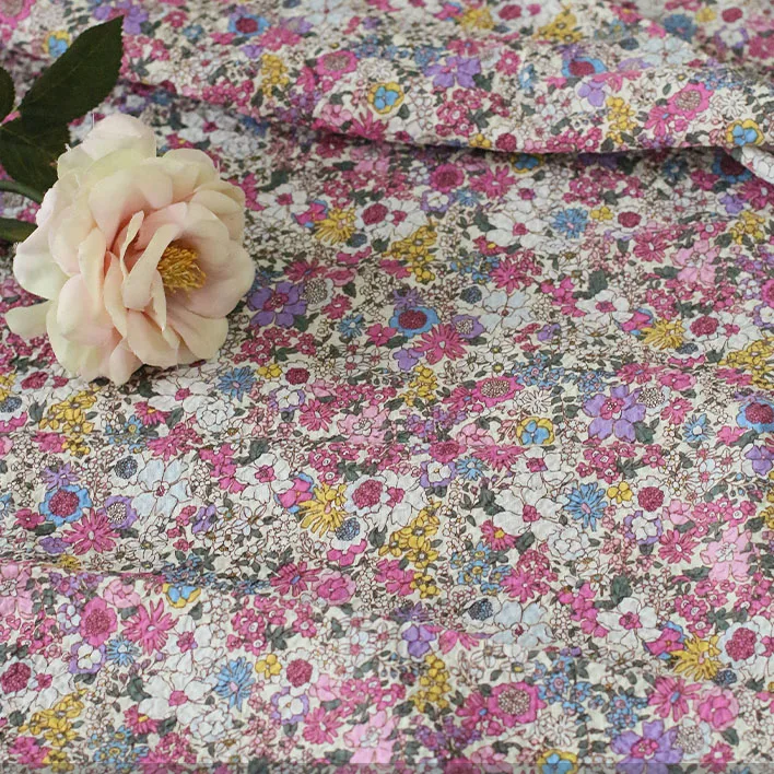 

Высококачественная ткань из чистого хлопка, соляная усадка растений и цветов, швейная рубашка, платье, ветровка, ткань