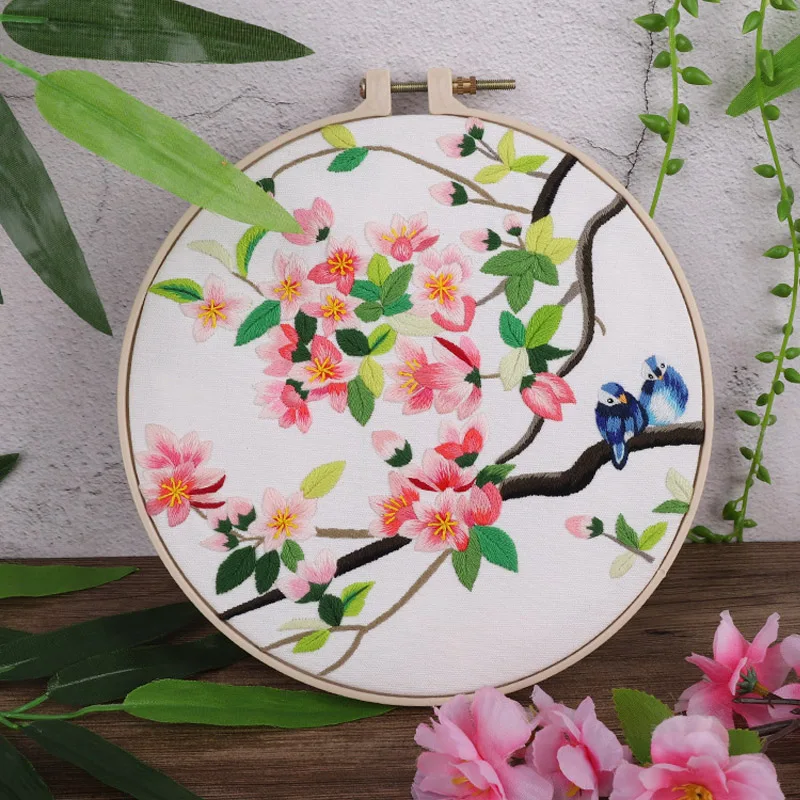 Набор для вышивки китайским цветком с обручем вышивка крестиком ручная работа