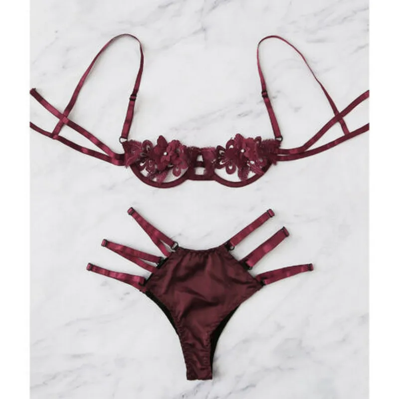 1 комплект нижнего белья женский кружевной бюстгальтер пуш ап с цветочным