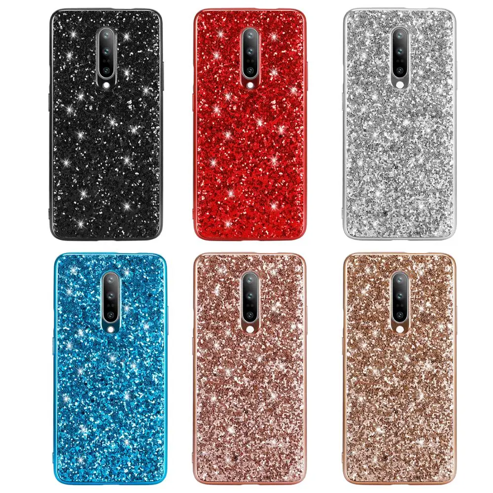 

NTSPACE Luxury Glitter Phone Case for Oneplus 6 6T Bling Flash Shockproof Cover Case for Oneplus 7 Pro Powder Protective Cover