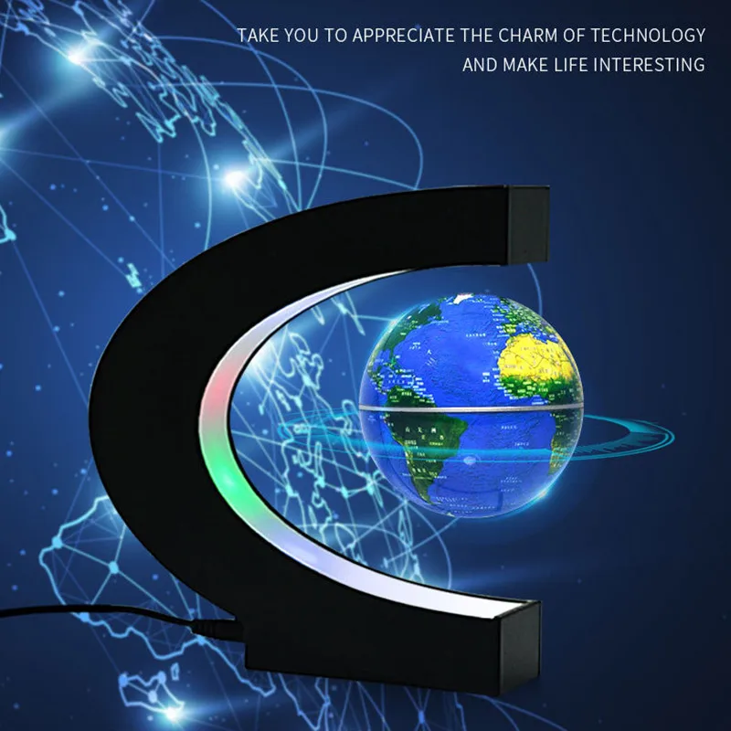 Новинка светодиодный ночник магнитный парящий в воздухе светящийся Глобус со C