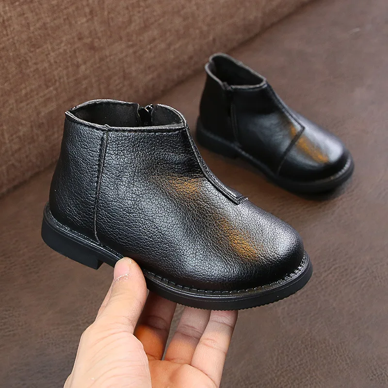 COZULMA/осенне-зимние детские ботильоны с плюшевой подкладкой для мальчиков и