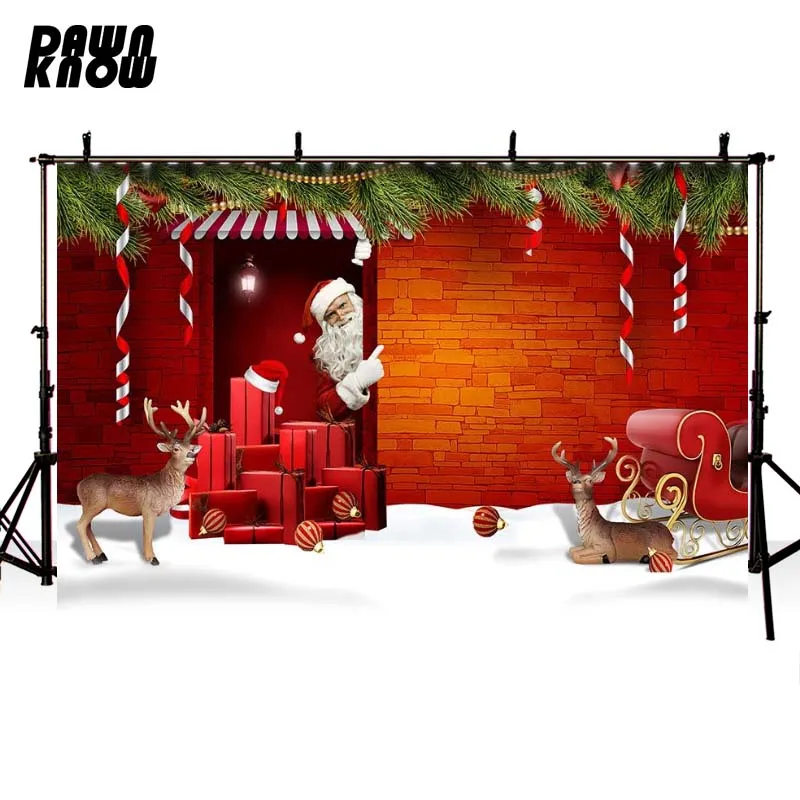 

DAWNKNOW Merry Christmas Photography Background Backdrop Photocall Santa Claus Family Snow Party Decorate Shoot Photo Studio