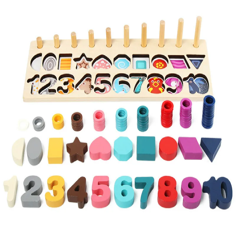 Деревянные игрушки монтессори для дошкольников геометрическая форма