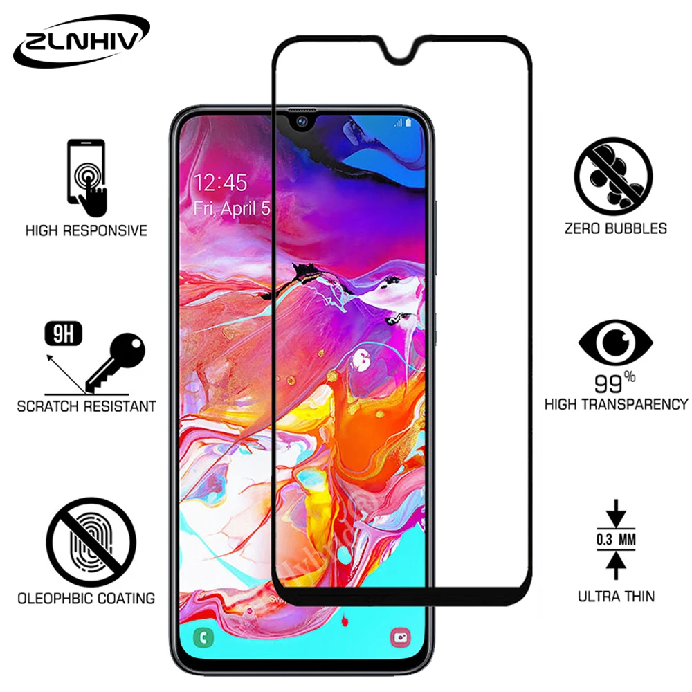 ZLNHIV закаленное стекло полное покрытие для samsung galaxy A90 A80 A70 A70s A60 A50 A40 A30 A20 A10