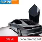 SUNICE VLT5 % глубокая черная тонировка для окон автомобиля, для дома, спальни, затенение от солнца, виниловая нано-керамическая самоклеящаяся Тонировочная пленка для автомобиля