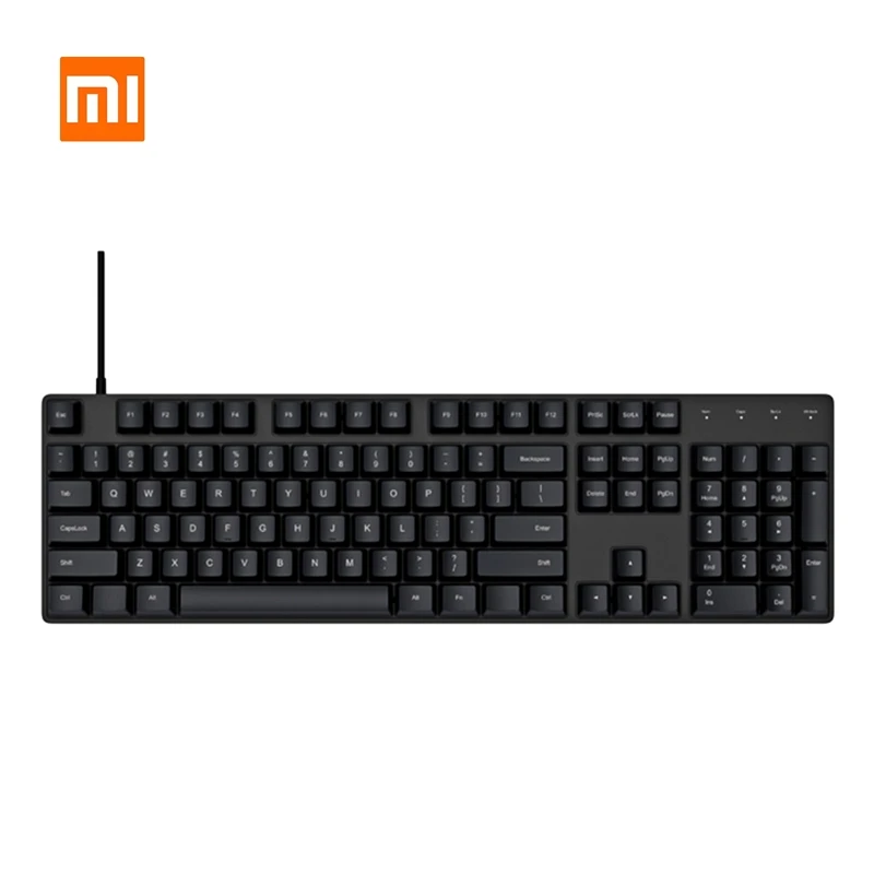 Механическая игровая клавиатура Xiaomi Mi PBT проводная с красной вишневой осью 104