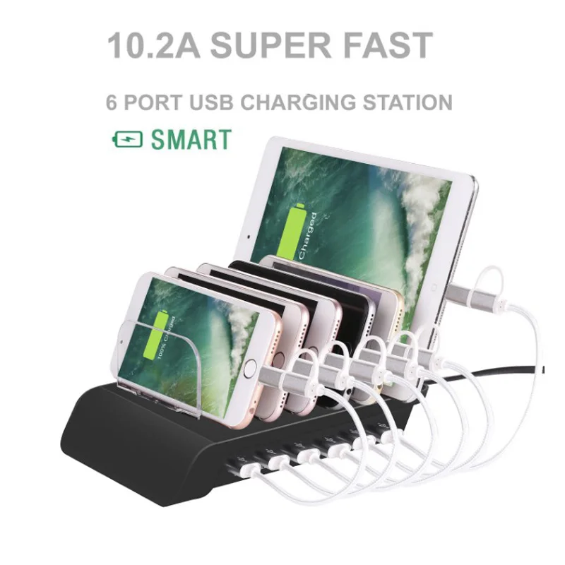 Новая Универсальная съемная зарядная станция с 6 портами USB подставка для
