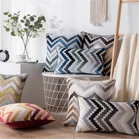 velvet grey blue cushion cover jagged decorative pillow cover durable home decor for sofa living room 45x45cm50x50cm30x50cm