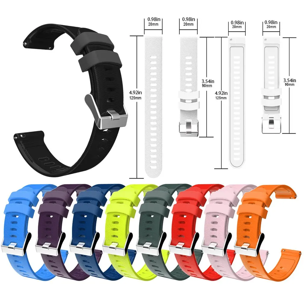

Universal Watchband for Jiaming Samsung Huawei Huawei Huami Tic watch 20Mm Replacement Strap Steel Buckle Silicone Smartwatch