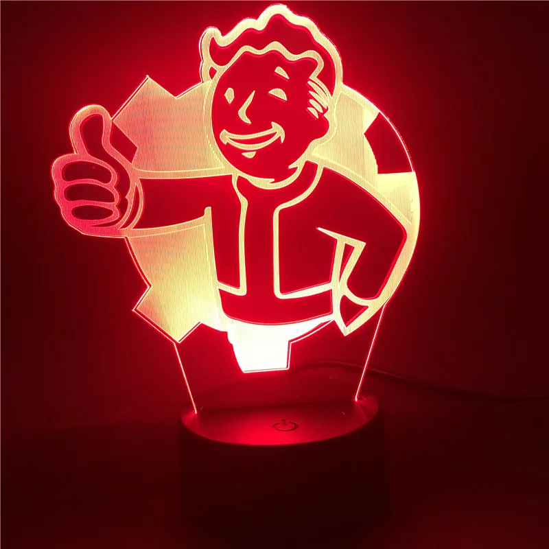 3d светодиодный ночной Светильник игра убежище логотип Красочные USB LED детская