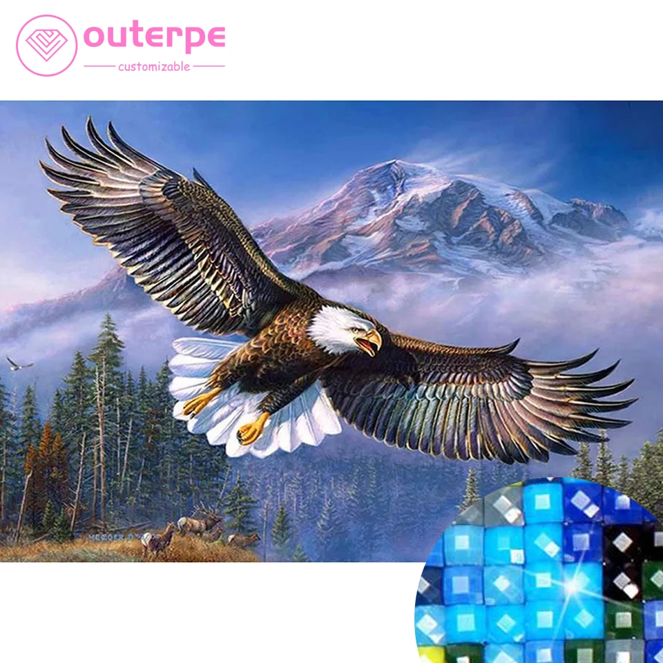 

5D DIY Diamond Embroidery Eagle in the Sky Diamond Painting Animal Cross Stitch Full Square Rhinestone Mosaic Home Decor