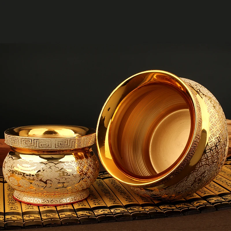 Курильница с древесным углем в форме лотоса золотой Тибетский держатель