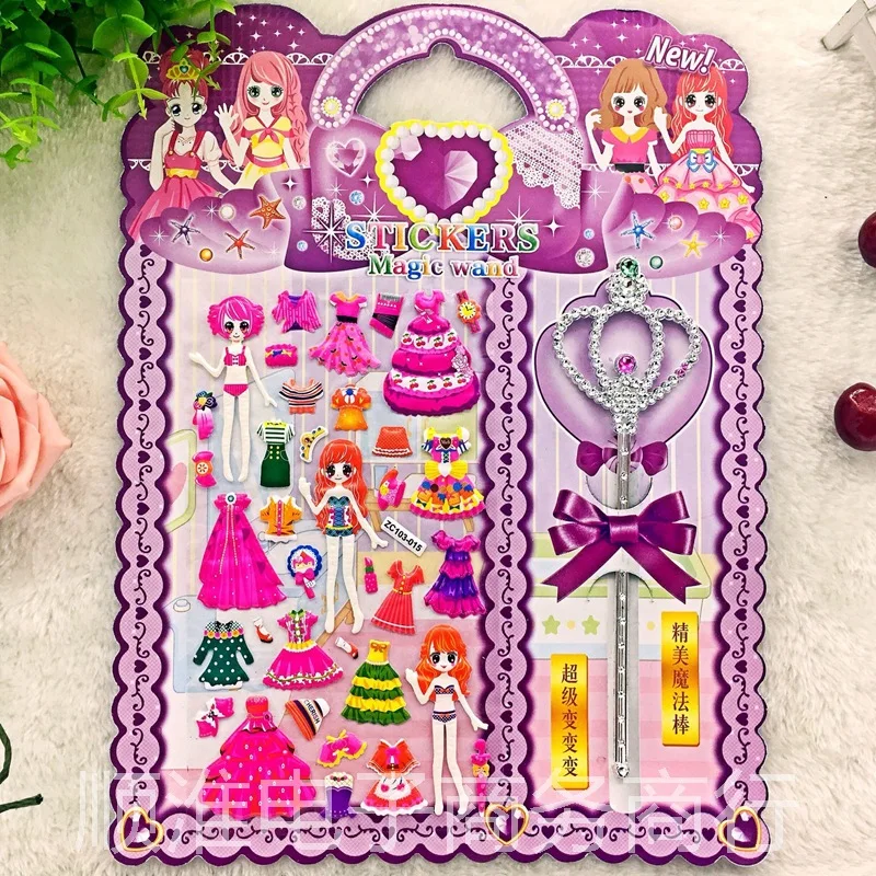 1 лист наклеек для девочек одеваются наклейки каваи 3D скрапбукинга DIY альбом