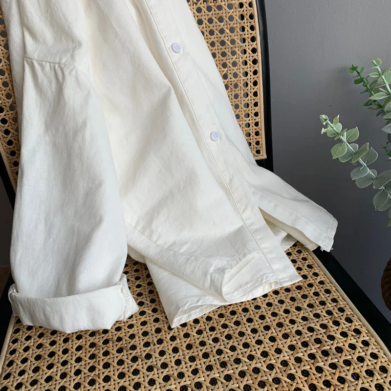 2020 Boyfriend Style Women Blouses Turn Down Collar Oversized Womens Tops And Cotton White Shirt Blusas Roupa Feminina |