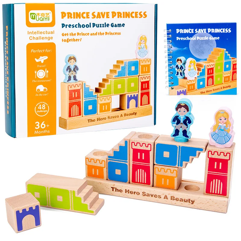 Конструктор детский деревянный сохранение принцессы|Игрушечные кубики| |