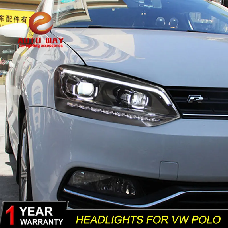 Автомобильный Стайлинг чехол для передней фары VW polo 2011 2017 светодиодный ная фара