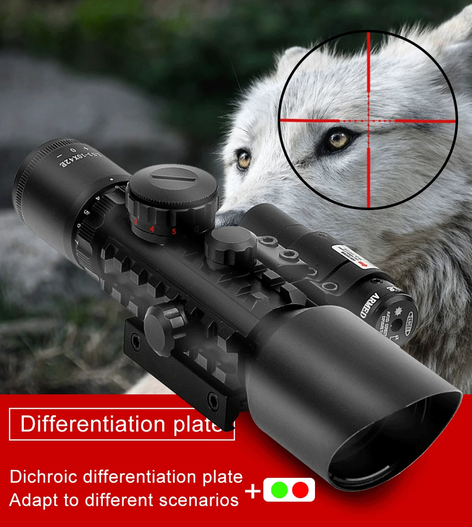 3-10X42E M9C красный точечный прицел с широким полем для наблюдения за птицами сейсмический и Ночной прицел для охоты